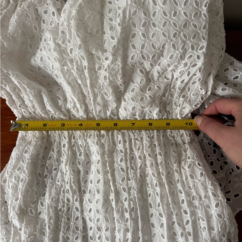 Joie Corynn One Shoulder Eyelet Dress Women White Midi Dress Summer sz xxs - Picture 11 of 16
